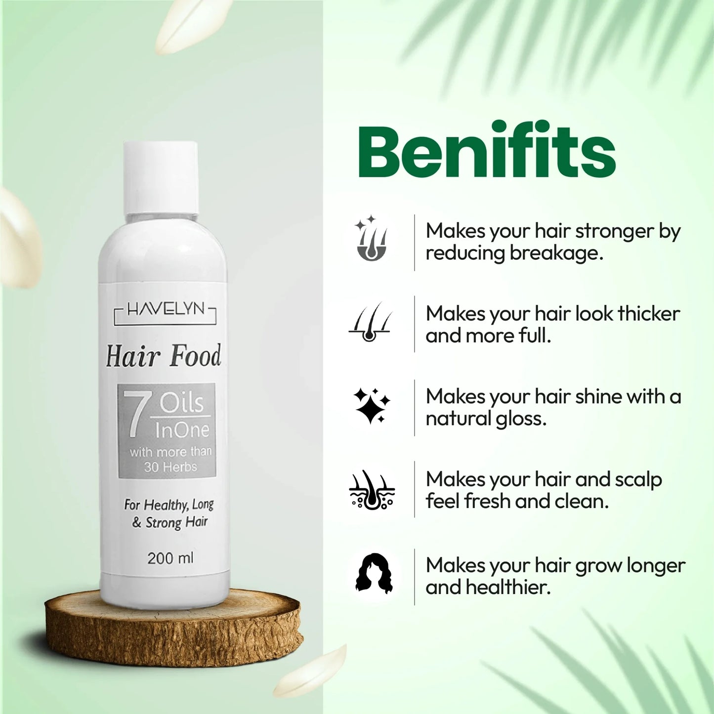 Havelyn Hair Food Oil 200ml | 7 Oils & 30+ Herbal Extracts for Strong & Healthy Hair