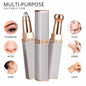 2-in-1 Flawless Facial Hair Remover & Eyebrow Trimmer | USB Rechargeable, Painless & Portable | Silver Color