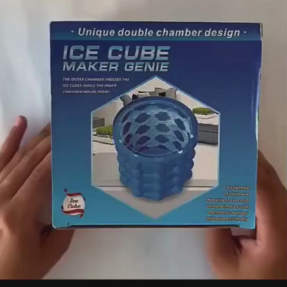 Silicone Ice Genie Cube Maker | 2-in-1 Ice Bucket Mold | Portable Soft Silicone Ice Cube Maker for Travel & Outdoor